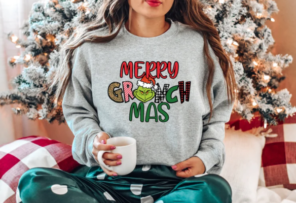 Christmas Sweatshirt,Christmas Shirt,Cute Winter Sweater,New Year Shirt,Grinchmas Sweatshirt,Most Wonderful Time of The Year Shirt,Xmas Tee