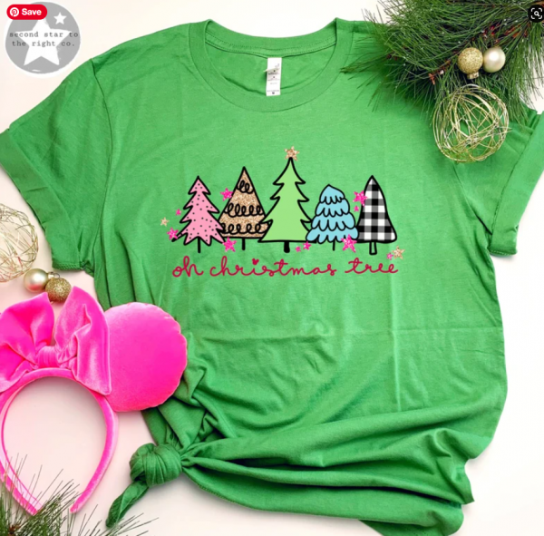Oh Christmas Tree (PINK) Shirt / Christmas Tree Shirt / Glittery Christmas Shirt / Christmas Tree Tee / Christmas Tree Farm Shirt / Tree Tee