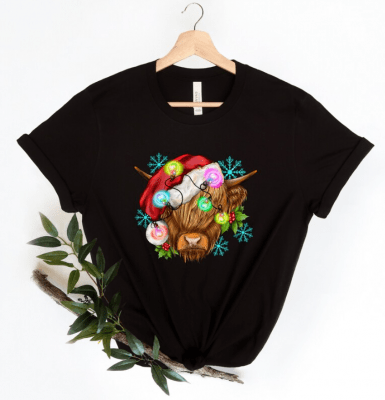 Christmas Highland Cow Christmas Shirt, Mooey Christmas Shirt, Christmas Cow Shirt, Christmas Farm Shirt,Christmas Cow Shirt, Christmas Gift