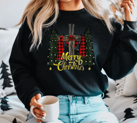 Merry Christmas Sweatshirt,Jesus Cross Shirt,Faith In Jesus Christmas Shirt,Religious Group Shirt,Shirt Gift