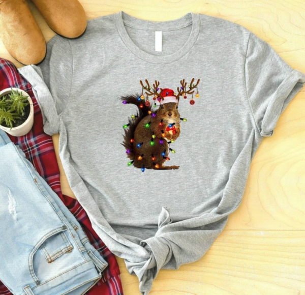 Christmas Squirrel Lights Shirt, Christmas Shirt, Funny Christmas Shirt, Christmas Gift Shirt, Christmas Gift For Her