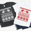 Grandma and Grandpa Ugly Christmas Shirts, Family Matches Shirts, Grandparent Gifts, Christmas Family Sweatshirts and Tee, Holiday Pajamas
