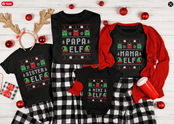 Elf Family Christmas Shirt, Fun Family Christmas Pajamas, Christmas Elf Family Shirt, Matching Family Shirts, Family Christmas Ugly Shirts