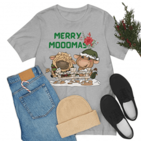 Mooey,Christmas,HighlandCattle,Trendy,Farm Animal Lover, HolidayApparel,StockingStuffers,Shirt,Gift for Him,Gift for Her,FarmhouseChristmas,