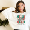 Cowgirl Christmas Sweatshirt,Merry Sweatshirt, Merry Christmas Shirt for Women, Christmas Crewneck Christmas Sweater,Cowboy hat sweatshirt
