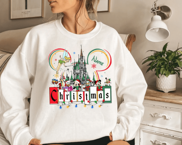 Personalized Disney Christmas shirt, Mickey And Friends Christmas, Disneyland Christmas Tee, Disney Balloons Christmas Shirt