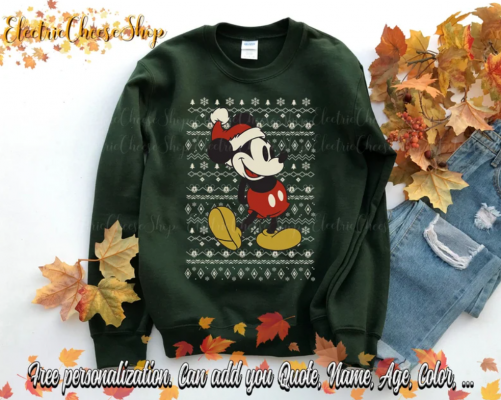 Disney Vintage Mickey Mouse Holiday Shirt, Disney Christmas Vibes Shirt, Christmas Disney Group Sweatshirt