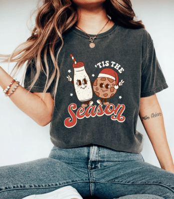 Retro Christmas Comfort Colors Shirt, Tis The Season Santa Shirt, Vintage Santa Christmas Shirt, Retro Holiday Shirt, Ugly Sweater Shirt