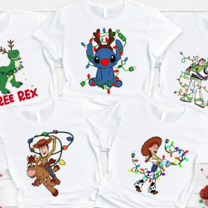 Toy Story Christmas Shirts, Toy Story Christmas Characters Shirt, Tree Rex, Stich, Woody, Jessie, Buzz Lightyear, Christmas Family Tee, CO13