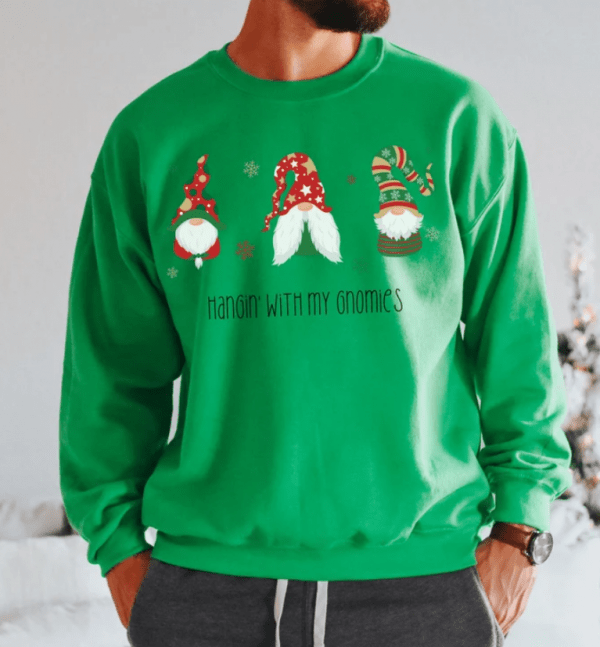 Christmas Sweatshirt, Gnome Shirt, Gnome Christmas Shirt, Christmas Shirts for Women/Men, Cute Christmas Shirt