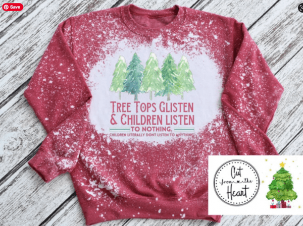 Teacher Christmas Shirt, Teacher Gift, Tree Tops Glisten, Mama Christmas Shirt, Gift For Mom, Christmas Shirt, Bleached Sweatshirt Christmas