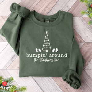 Bumping Around the Christmas Tree, Christmas Pregnancy Sweatshirt, Christmas Pregnancy Announcement Shirt, Couple Pregnancy Reveal Shirt