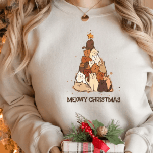 Christmas Sweatshirt,Christmas Sweater,Meowy Christmas Sweatshirt,Christmas Cat Sweatshirt,Retro Christmas Shirt,2022 Very Merry Christmas