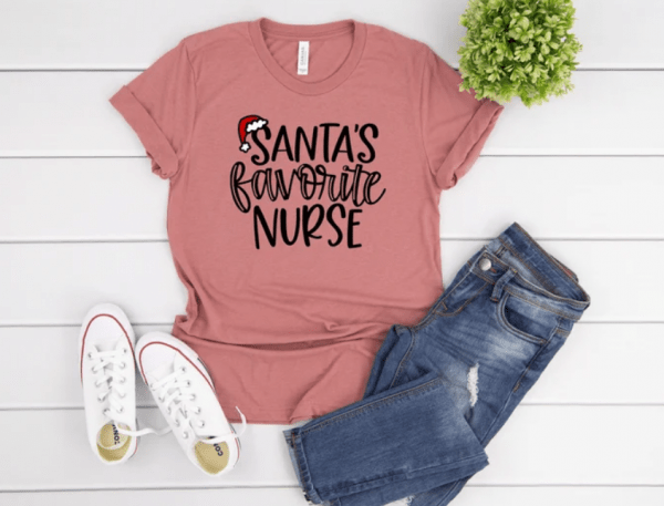 Santa Favorite Nurse Shirt, Women Christmas Shirt, Christmas Nurse Hoodie, Winter Tee, New Year Clothing, Christmas Nurse Shirt, Nurse Gift