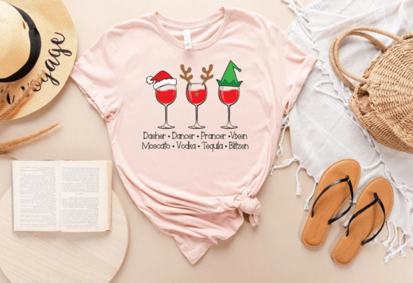 Merry Christmas Shirt, Wine Glass Shirt, Christmas Party Shirt, Christmas Wine Shirt, Santa Wine Glass Shirt, Wine Drinkers Christmas Shirt