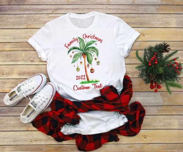 Tropical Christmas shirts,Christmas on the beach,Christmas palm tree,Family Christmas shirts,Christmas matching shirts CX10