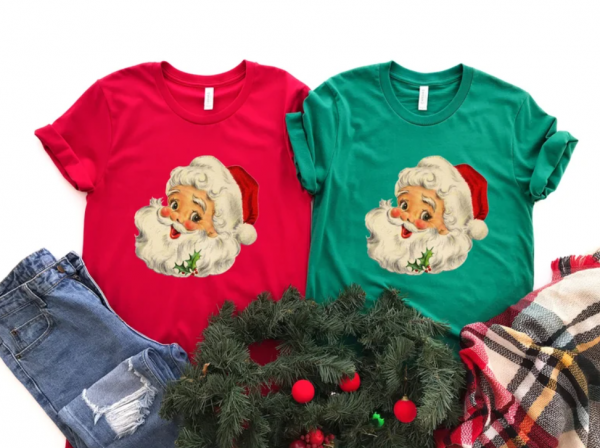 Vintage Santa Claus Christmas Shirt, Vintage Christmas T Shirt for Women, Vintage Santa Baby Shirt, Christmas Tshirt Family, Christmas Gifts