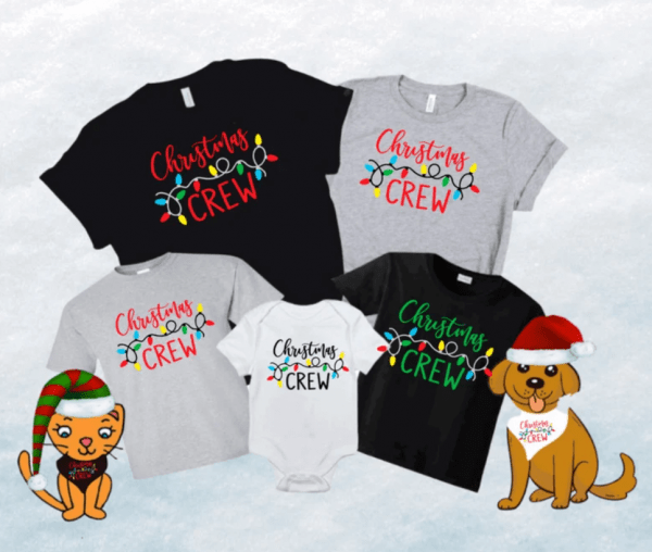 Matching Christmas Crew shirts, Xmas Shirt, Family Christmas Shirts, Family Outfit, Coordinating Xmas, Christmas Pajamas Tee