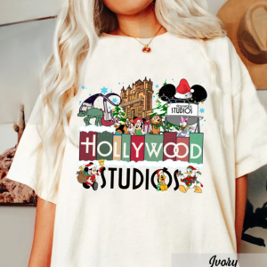 Disney Comfort Colors Christmas Shirt, Hollywood Studios Christmas Shirt, Mickey and Friends Christmas Shirt, Universal Studios Shirt