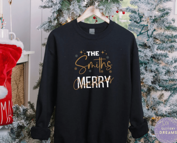 Personalised Family Christmas Jumper, Customised Christmas Sweater, Merry Christmas Sweatshirt