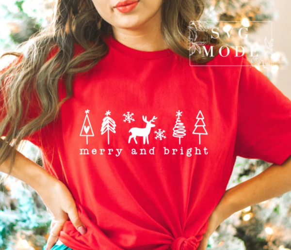 Merry And Bright SVG PNG PDF, Christmas Shirt Svg, Christmas Vibes Svg, Funny Christmas Svg, Christmas Svg, Christmas Jumper Svg, Winter Svg