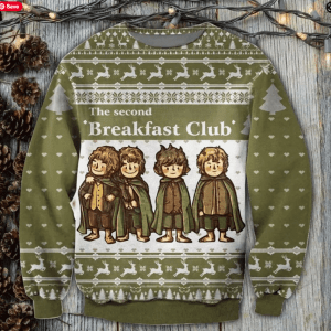 Second Breakfast Ugly Christmas Sweater Knitted Ugly Christmas Shirt, Xmas Sweater, Christmas Sweater, Ugly Christmas Sweater