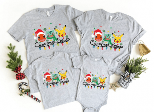 Christmas Squad Shirt, Matching Group Christmas Shirt, Most Wonderful Time Of The Year, Christmas Family T Shirt, Christmas Pikachu Shirt