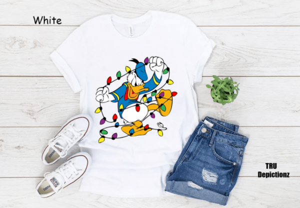 Donald Duck Christmas Shirt||Donald Duck Shirt||Donald Duck Christmas Light Shirt||Unisex shirt