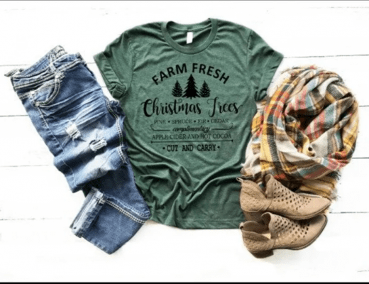 Farm Fresh Christmas Trees Shirt - Women's Christmas Shirt - Holiday Shirt Funny Christmas Shirts - Christmas Shirts for Women