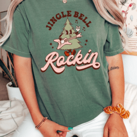 Retro Christmas Comfort Colors Shirt, Jingle Bell Rockin' Tree Shirt, Vintage Santa Christmas Shirt, Retro Holiday Shirt, Ugly Sweater Shirt