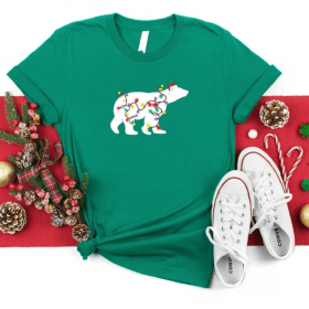 Christmas Polar Bear Lights Shirt, Christmas Shirt, Funny Christmas Shirt, Christmas Gift Shirt, Christmas Gift For Her