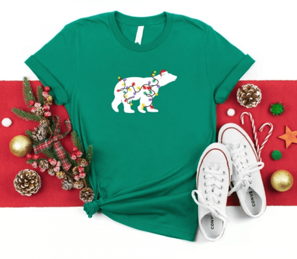 Christmas Polar Bear Lights Shirt, Christmas Shirt, Funny Christmas Shirt, Christmas Gift Shirt, Christmas Gift For Her