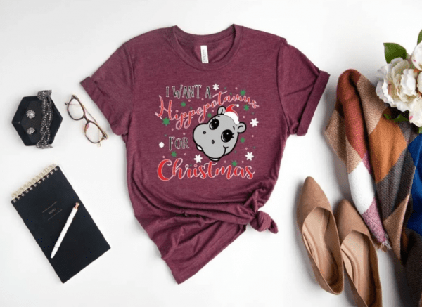 I Want A Hippopotamus For Christmas Shirt,Christmas Movie Shirt,Hippopotamus Gift Shirt,Santa Hippopotamus,Christmas Shirt,Christmas Gift