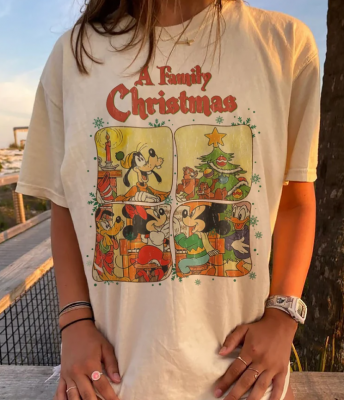 Retro Disney Family Christmas Shirt, Mickey and Friends Halloween Shirt, Mickey And Friends Christmas Shirt, Vintage Disney Christmas Shirt