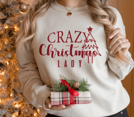 Crazy Christmas Lady SVG PNG PDF, Christmas Shirt Svg, Christmas Gift, Funny Christmas Svg, Christmas Svg, Christmas Jumper Svg, Winter Svg