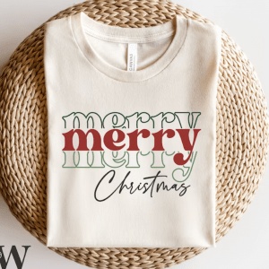 Merry Merry Merry Christmas SVG | Christmas Shirt SVG | Retro Christmas SVG | Vintage Holiday Svg | Mid Century Christmas Svg | Boho Xmas