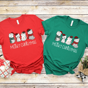 Christmas Cat Shirt, Meowy Christmas Shirt, Merry Christmas, Cat Lover Shirt, Cat lady gift , Christmas Gift For Cat Mom Gifts For Cat Lover