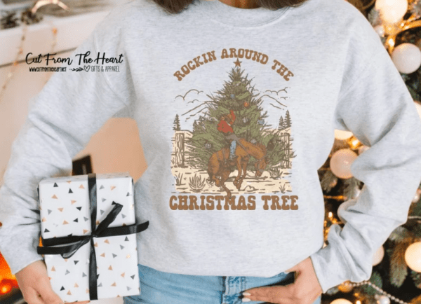 Cowboy Christmas Family Matching, Cowboy Bucking Horse, Kids Western Christmas Shirt, Christmas Cactus Bucking Horse Shirt, Cowboy Christmas