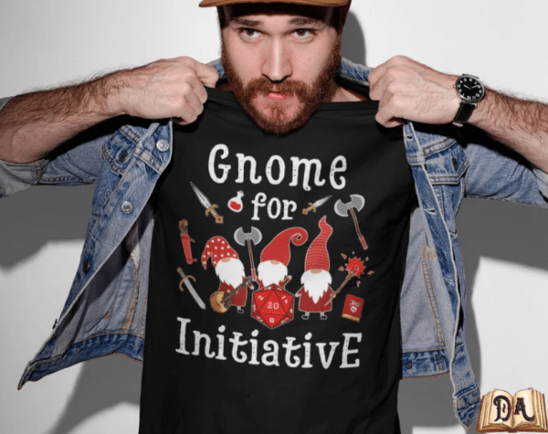 DND SHIRT, D&D Christmas shirt, Gnome For Initiative, Dungeons And Dragons Shirt, Funny Geek Nerdy Shirt, D20 Shirt, Merry Critmas shirt