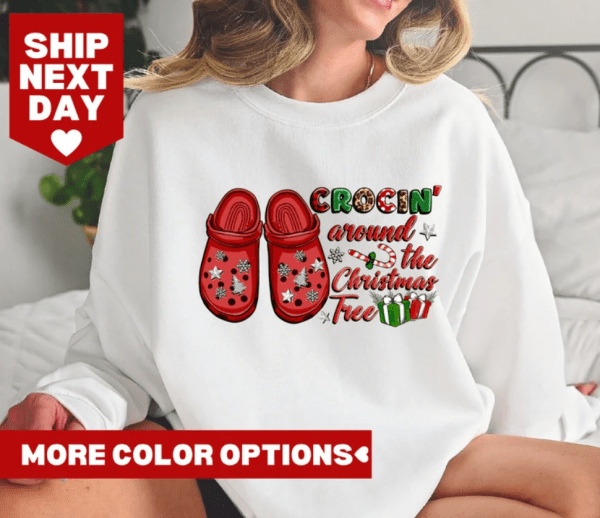 Crocin' Around the Christmas Tree Shirt, Funny Crocs Shirt, Crocs Shirt, Funny Christmas Tees, Holiday Shirt, Christmas Shirt, Funny Shirt