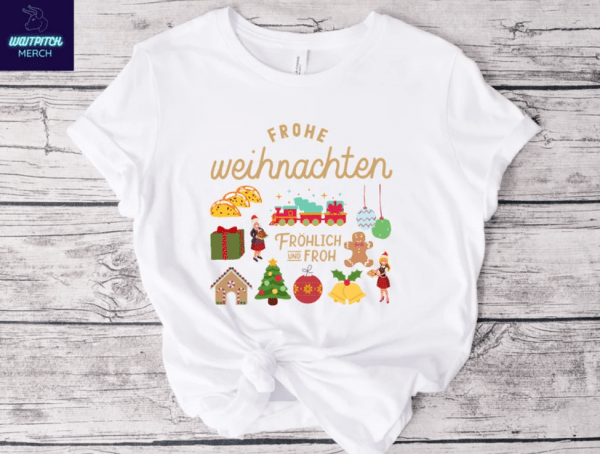 German Christmas Shirt, Women's Christmas Shirt, Christmas Outfit, Christmas Tee, Germany Shirt, Frohe Weihnachten, Unisex Jersey