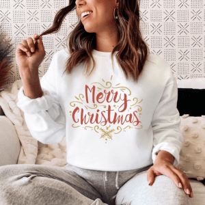 Merry Christmas Crewneck Sweatshirt, Matching Couple Merry Christmas Sweatshirt, Holiday Party Sweater, Cute Christmas Sweatshirt