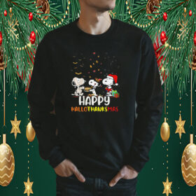 Snoopy Happy Hallothanksmas Christmas Tee Shirt