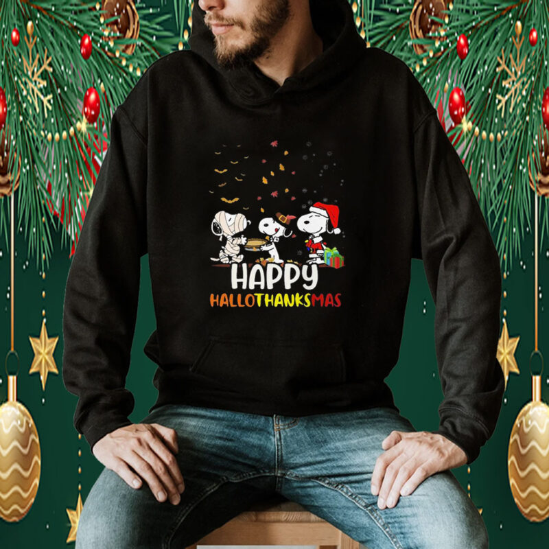 Snoopy Happy Hallothanksmas Christmas Tee Shirt