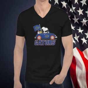 Official Peanuts Snoopy And Woodstock Florida Gators On Car 2023 Shirt