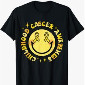 Childhood Cancer Awareness Smile Face Groovy T-Shirt