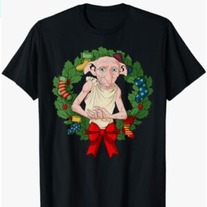 Harry Potter Christmas Dobby Wreath T-Shirt