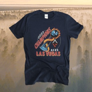 Las Vegas Aces Homage Charcoal 2023 WNBA Finals Champions Trophy TShirt