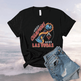 Las Vegas Aces Homage Charcoal 2023 WNBA Finals Champions Trophy TShirt