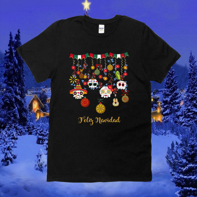 Sugar Skull ,Feliz Navidad Sugar Skull,Christmas Sugar Skull TShirt